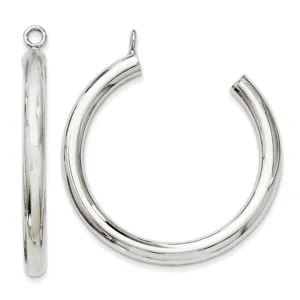14k White Gold Round Hoop Earring Jackets