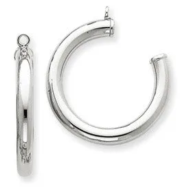 14k White Gold Round Hoop Earring Jackets