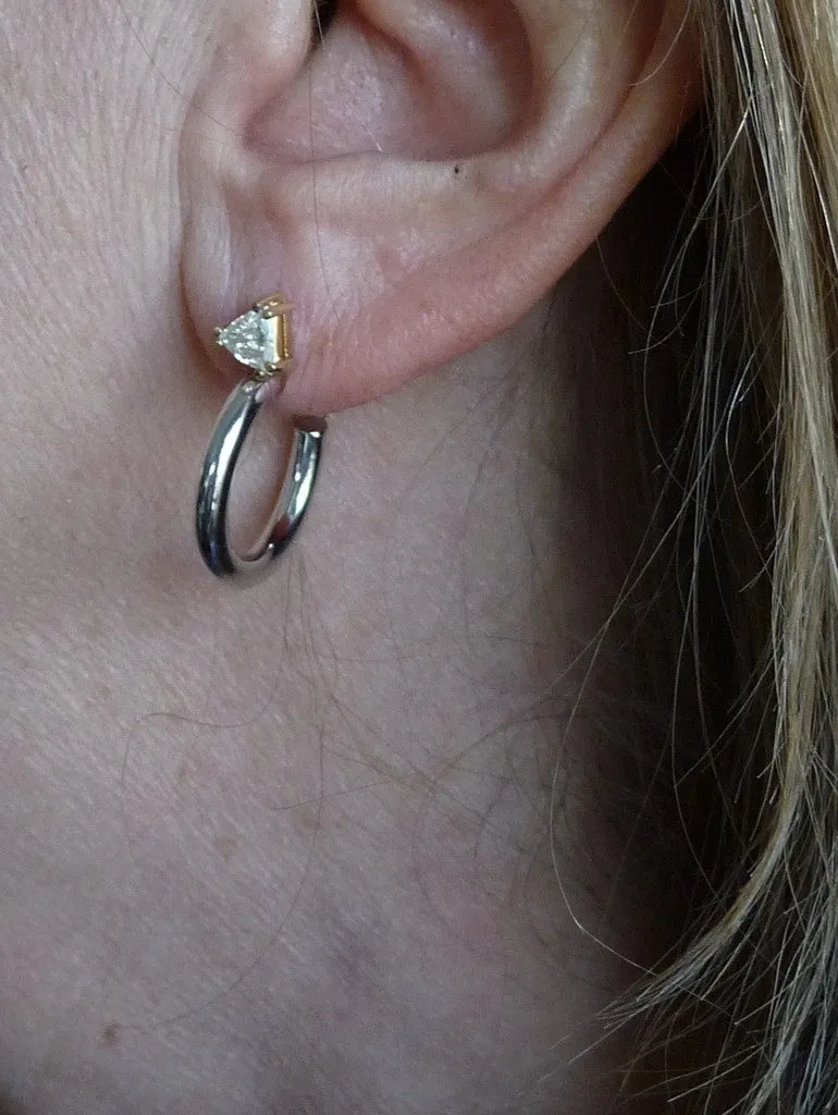 14k White Gold Round Hoop Earring Jackets