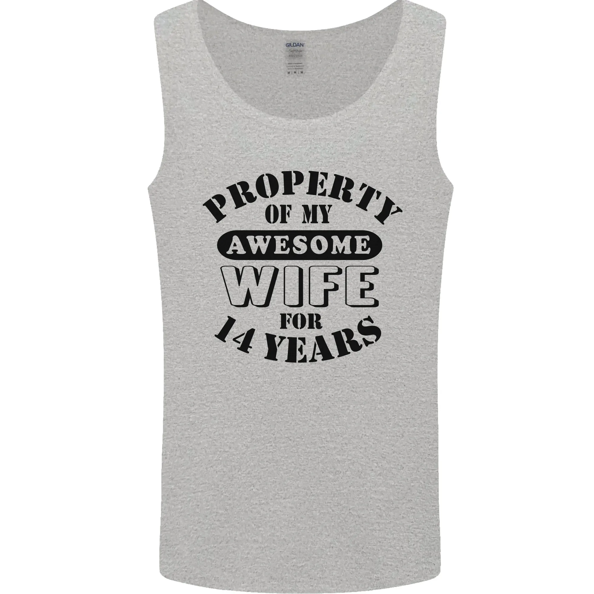 14th Wedding Anniversary 14 Year Funny Wife Mens Vest Tank Top