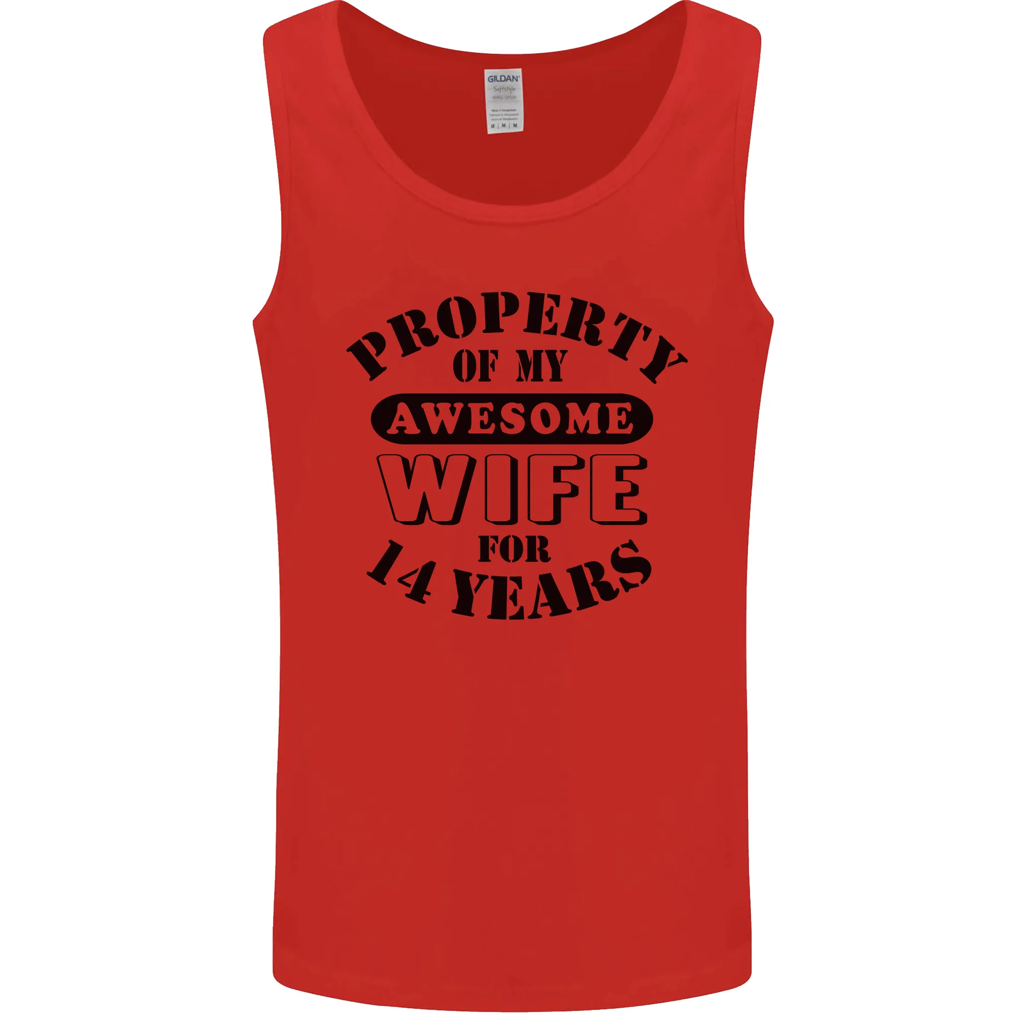14th Wedding Anniversary 14 Year Funny Wife Mens Vest Tank Top