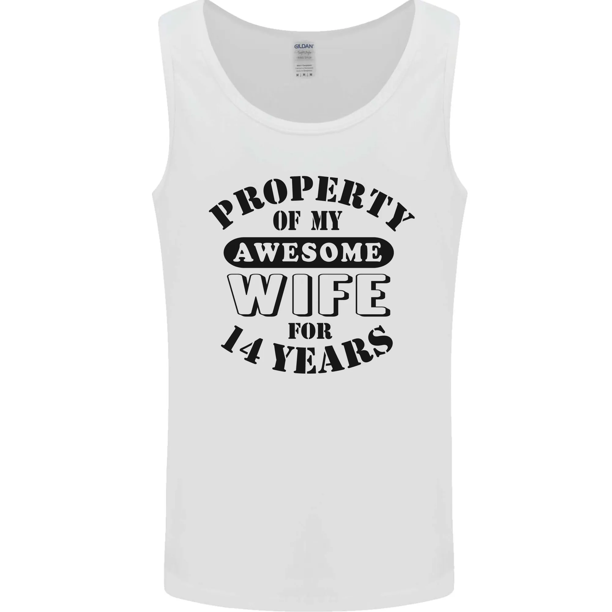 14th Wedding Anniversary 14 Year Funny Wife Mens Vest Tank Top