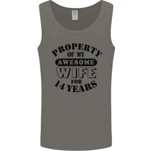 14th Wedding Anniversary 14 Year Funny Wife Mens Vest Tank Top