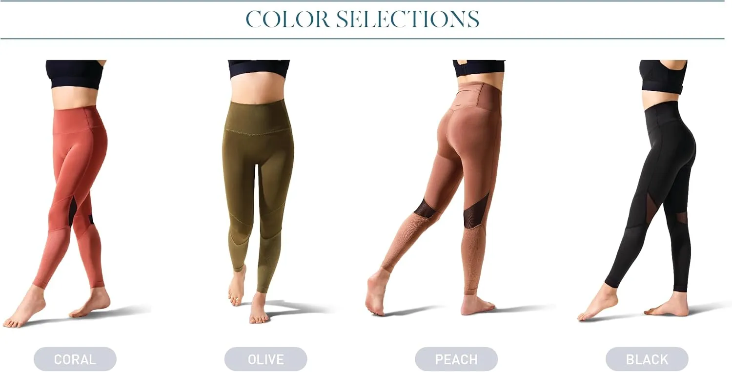 20-30 mmHg Compression Leggings Rise Pant 26" for Women - Yoga Gym Running Training