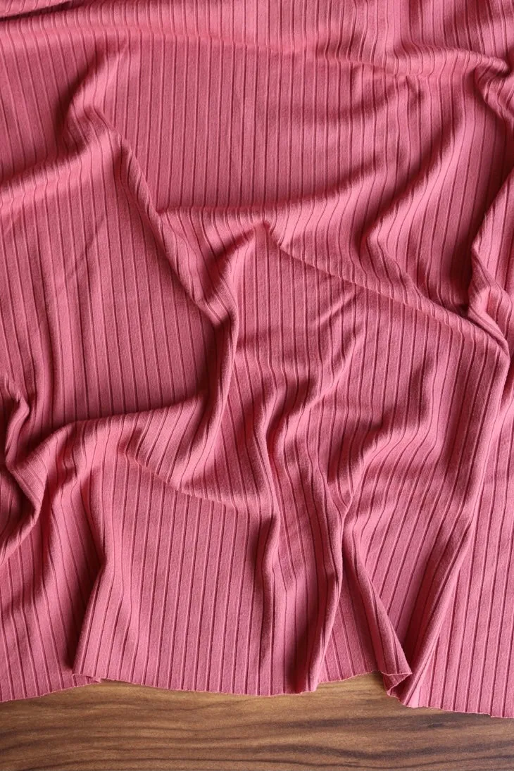 4YD 28IN REMNANT; Colonial Rose 8x3 Yummy Rib Knit