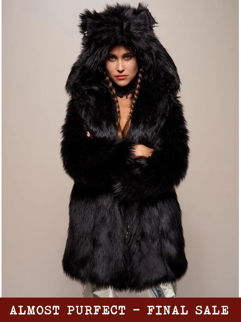 *Almost Purfect* Classic Black Wolf Faux Fur Coat