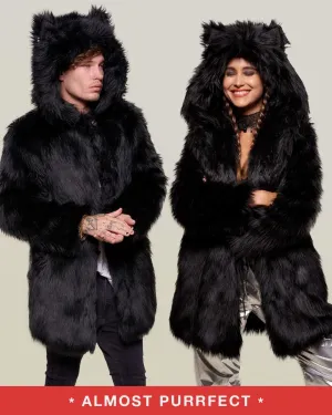 *Almost Purfect* Classic Black Wolf Faux Fur Coat