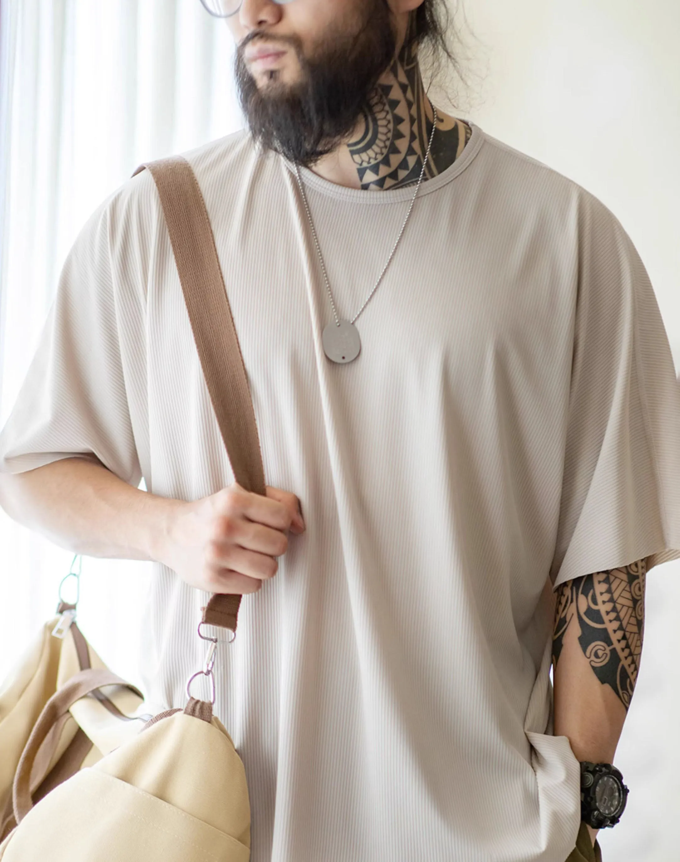 American Technology Cool Ice Silk Knitted Breathable Men's T-Shirt