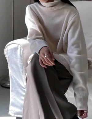 ARLES SIDE CUT TURTLENECK IVORY