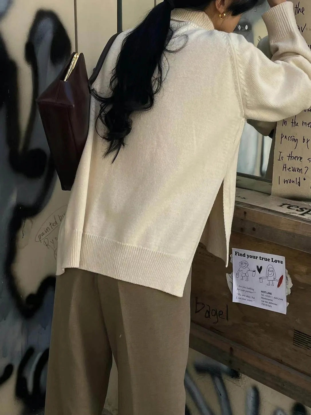 ARLES SIDE CUT TURTLENECK IVORY