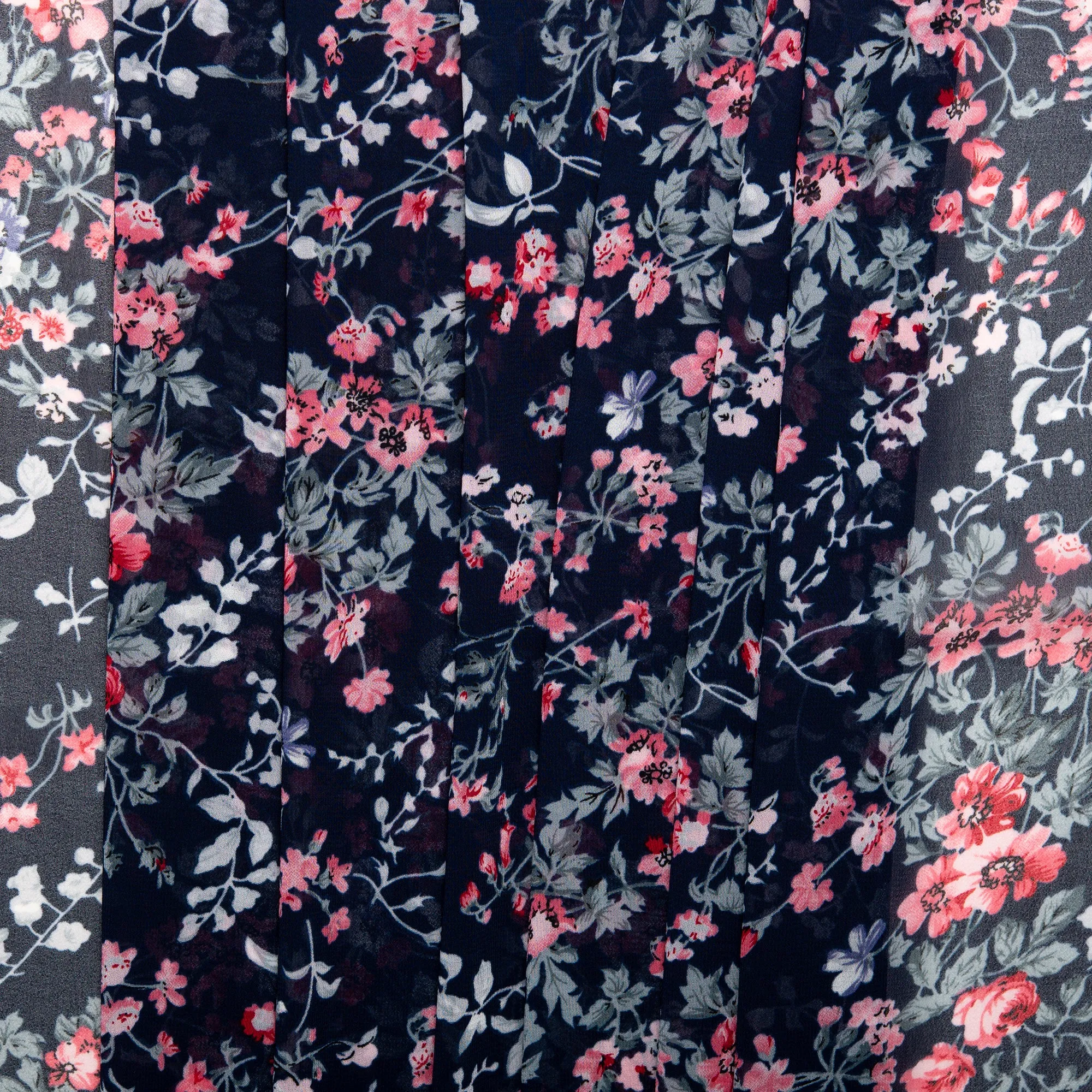 Assorted Polyester Print - Flower branch - Black / Red