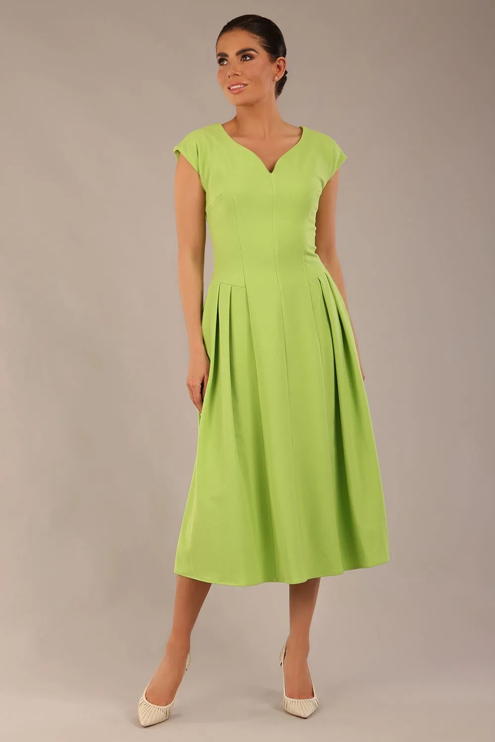 Audrey A-line Midi Dress With Pockets