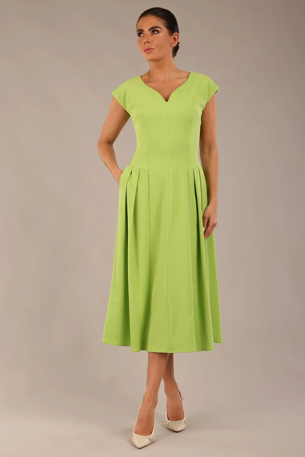 Audrey A-line Midi Dress With Pockets