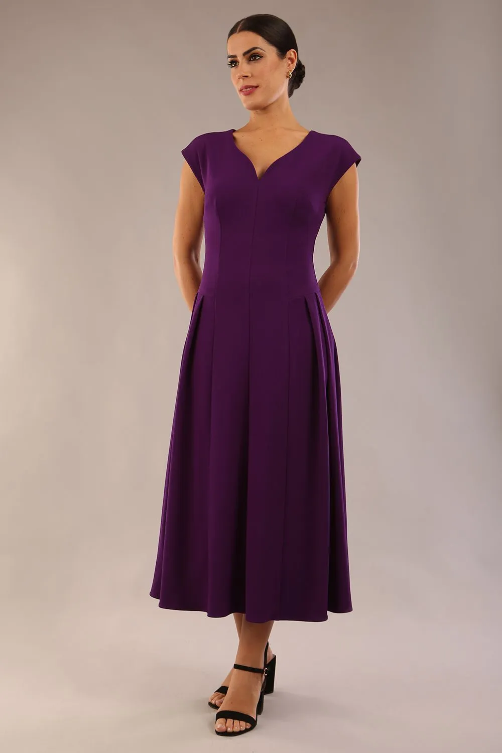 Audrey A-line Midi Dress With Pockets