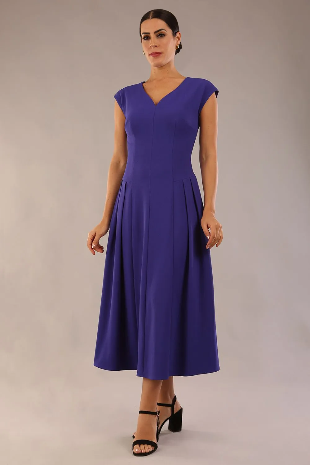 Audrey A-line Midi Dress With Pockets