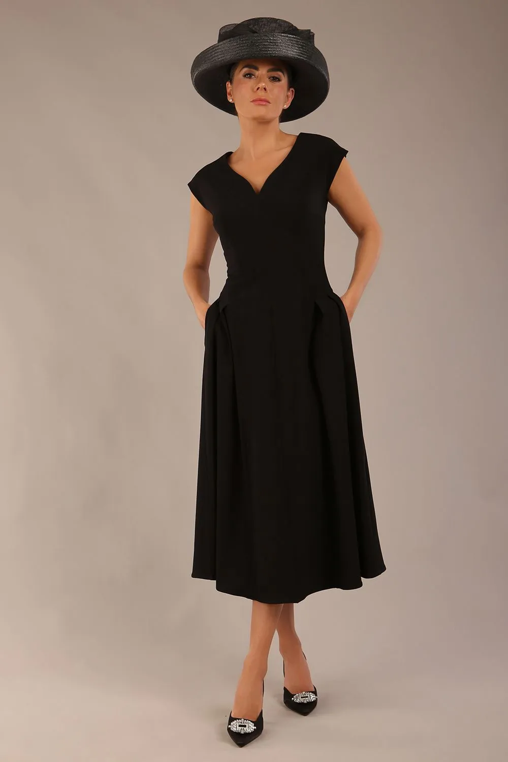 Audrey A-line Midi Dress With Pockets