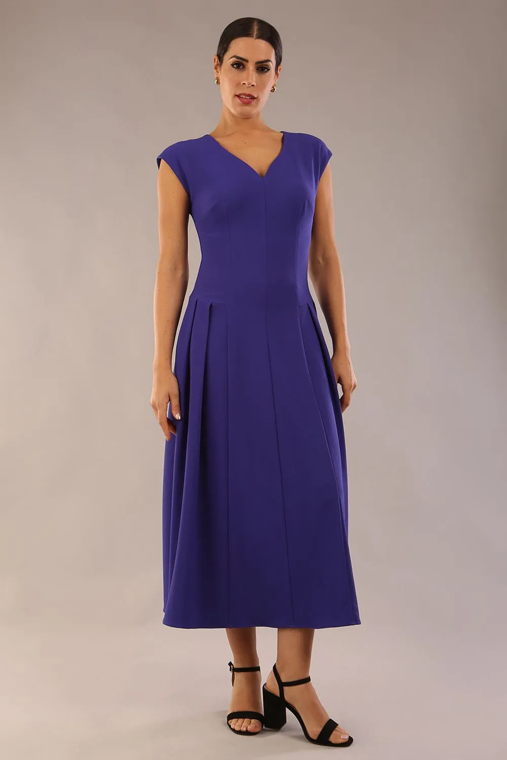 Audrey A-line Midi Dress With Pockets