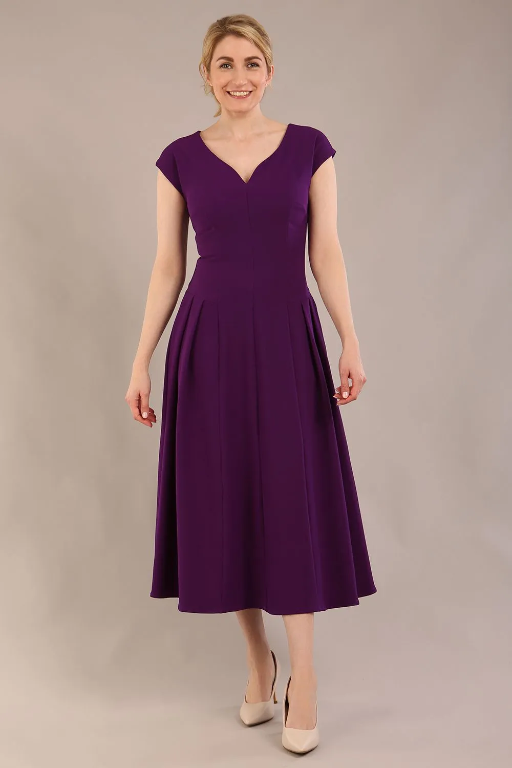 Audrey A-line Midi Dress With Pockets