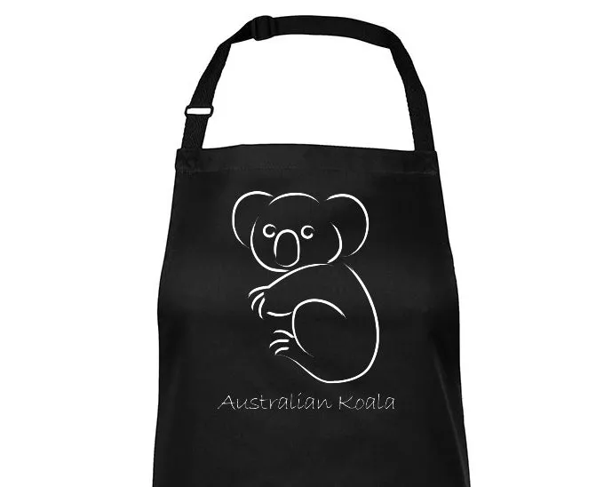 Australian Koala Souvenir BBQ Apron (Black)