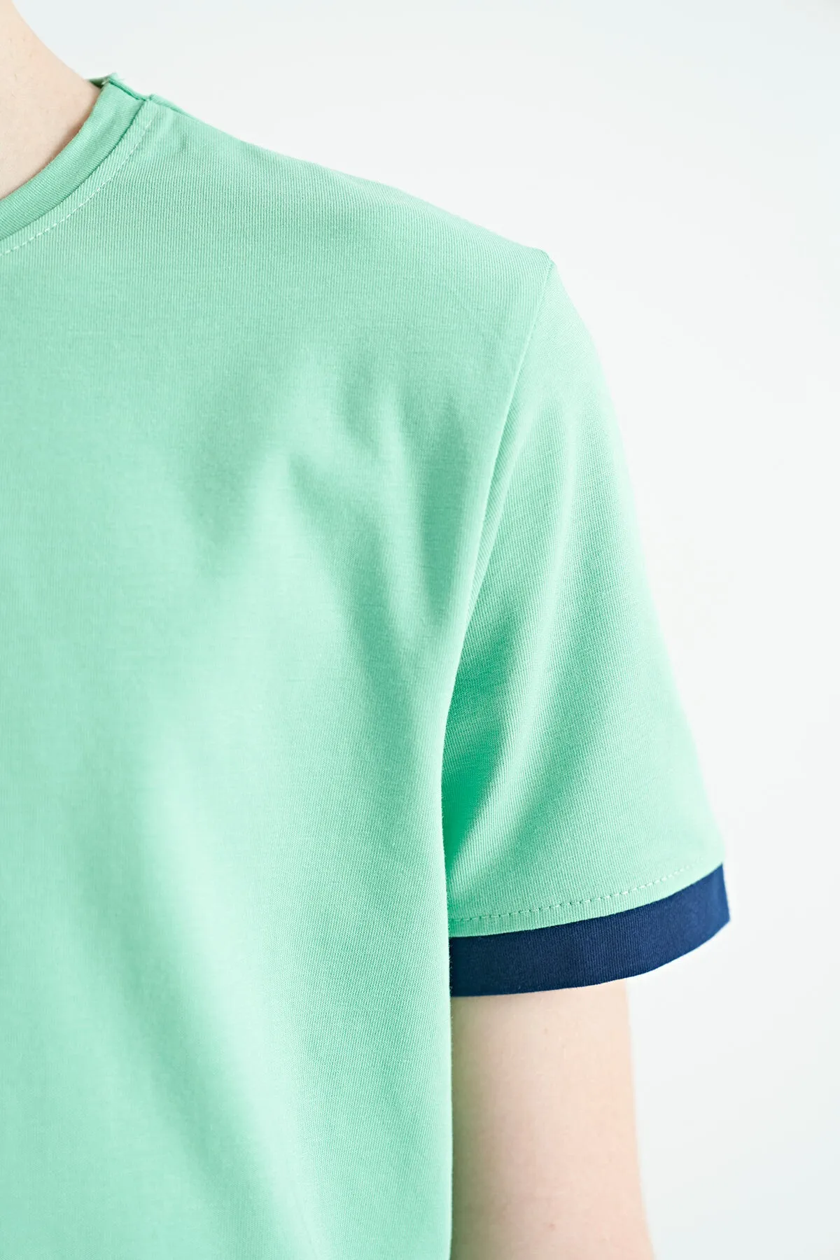 baskili standart kalip o yaka erkek çocuk t-shirt - 11097