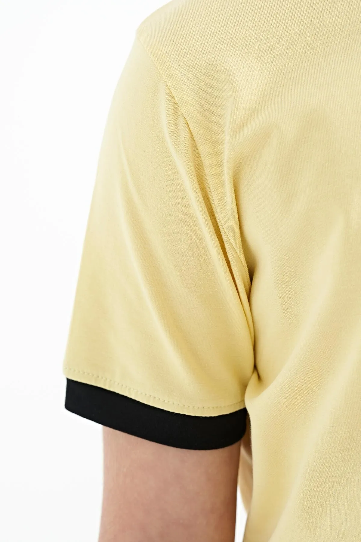 baskili standart kalip o yaka erkek çocuk t-shirt - 11097