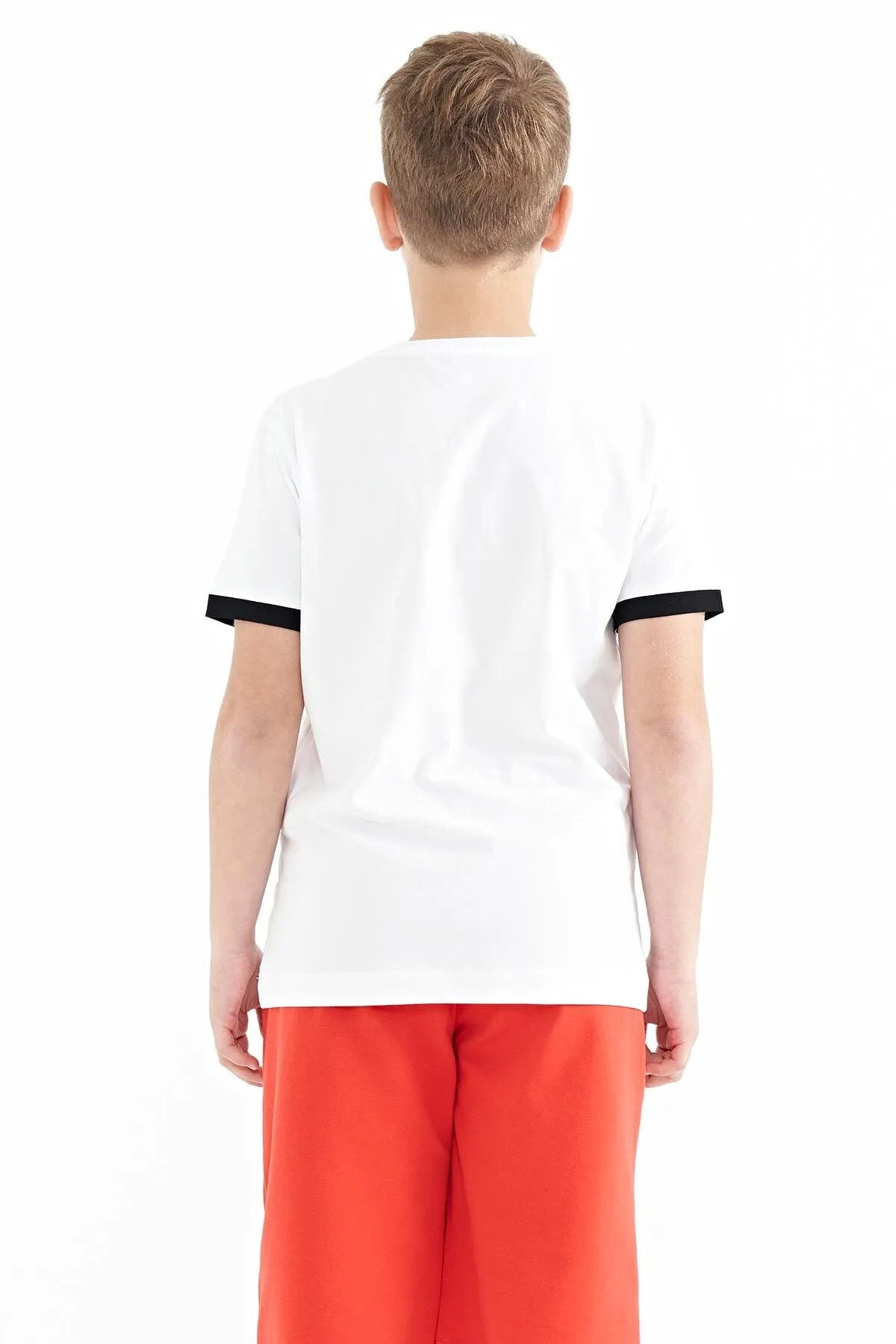 baskili standart kalip o yaka erkek çocuk t-shirt - 11097