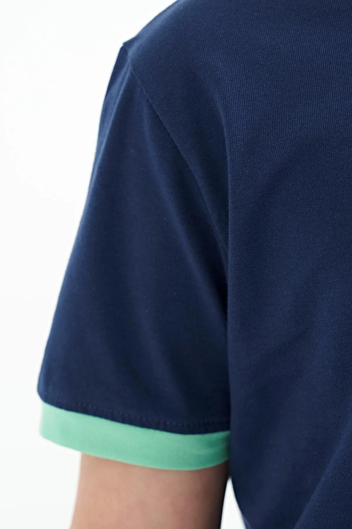 baskili standart kalip o yaka erkek çocuk t-shirt - 11097