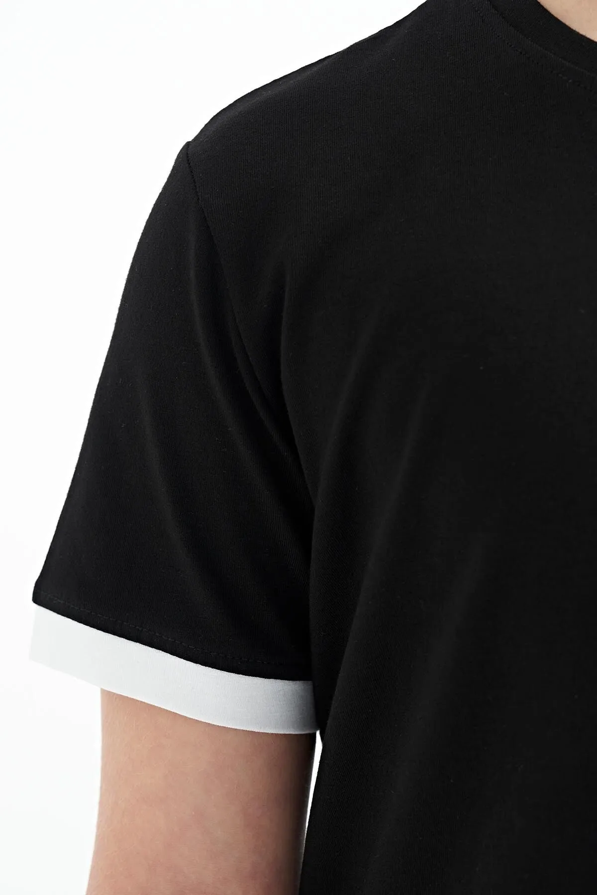 baskili standart kalip o yaka erkek çocuk t-shirt - 11097