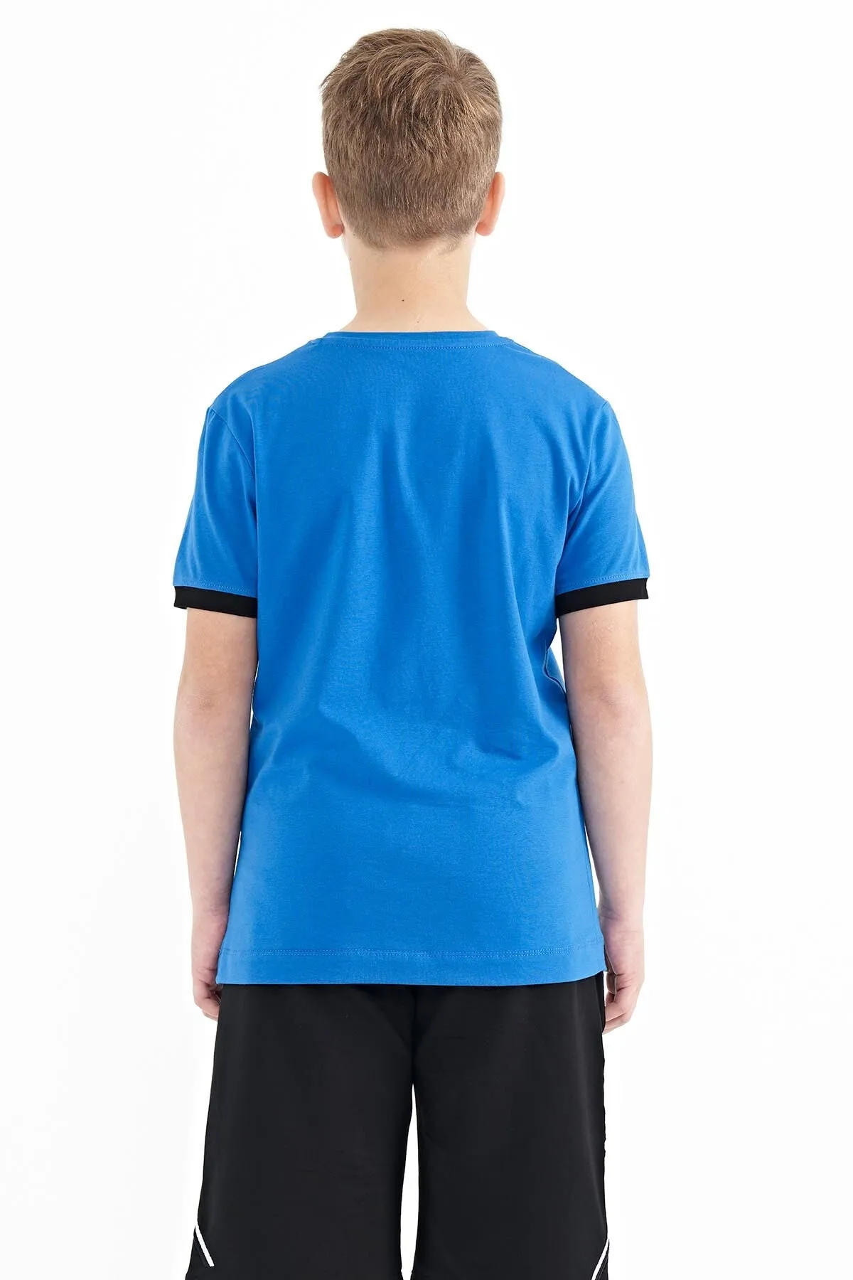 baskili standart kalip o yaka erkek çocuk t-shirt - 11097