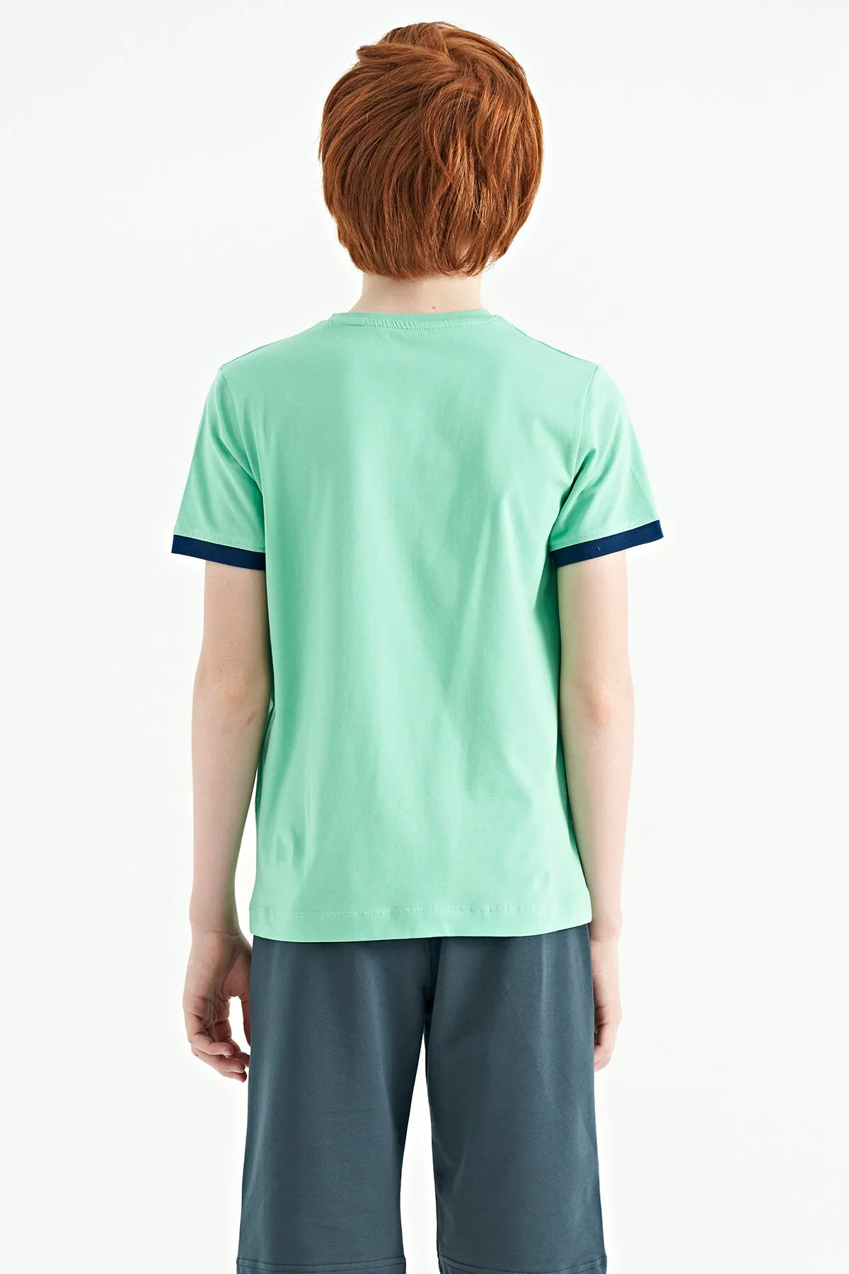 baskili standart kalip o yaka erkek çocuk t-shirt - 11097