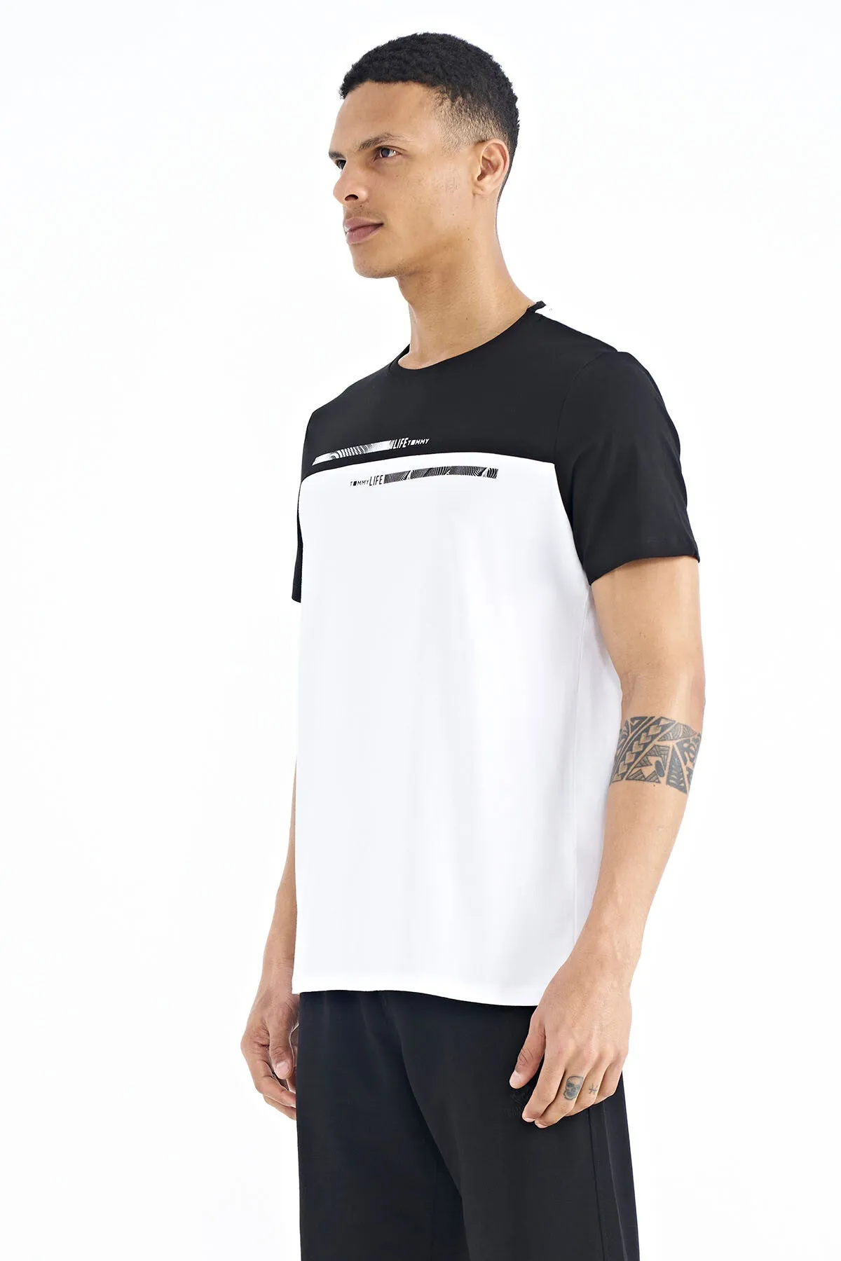 baskili standart kalip o yaka erkek t-shirt - 88185