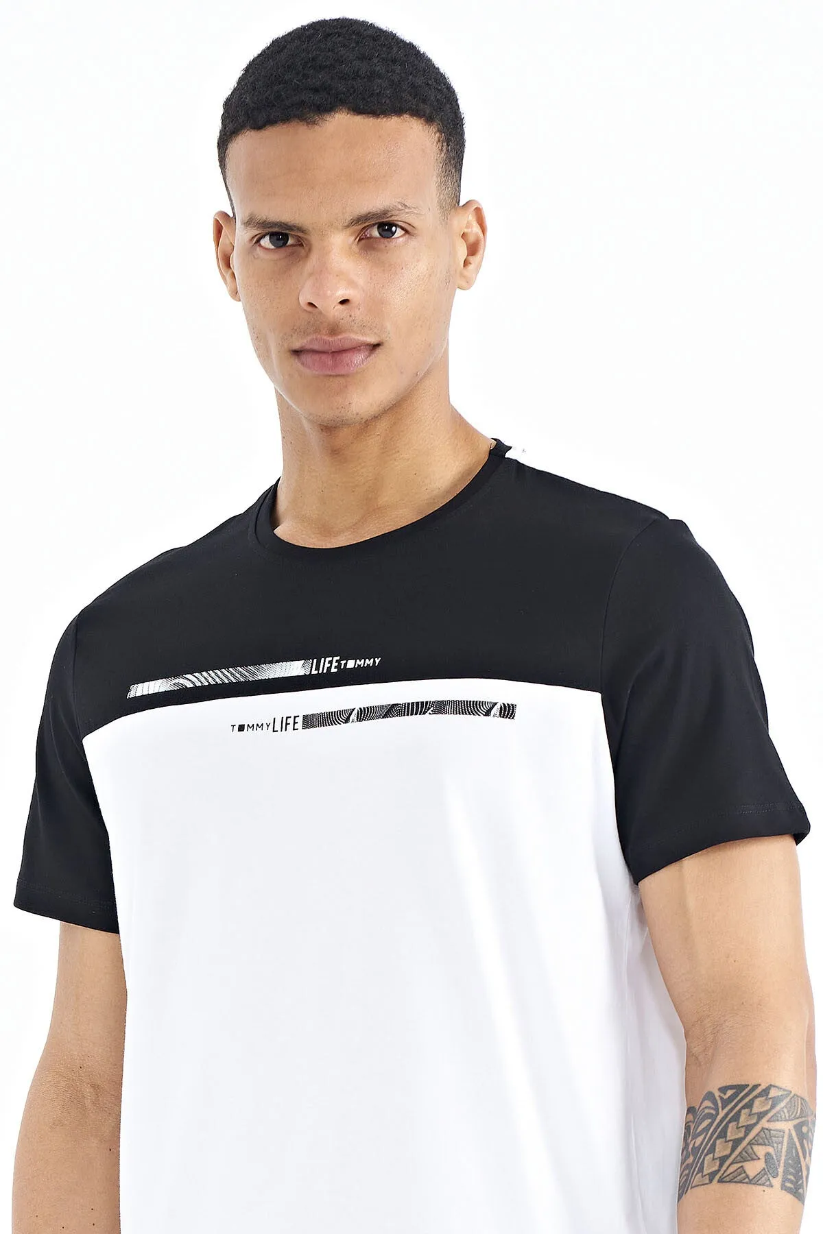 baskili standart kalip o yaka erkek t-shirt - 88185