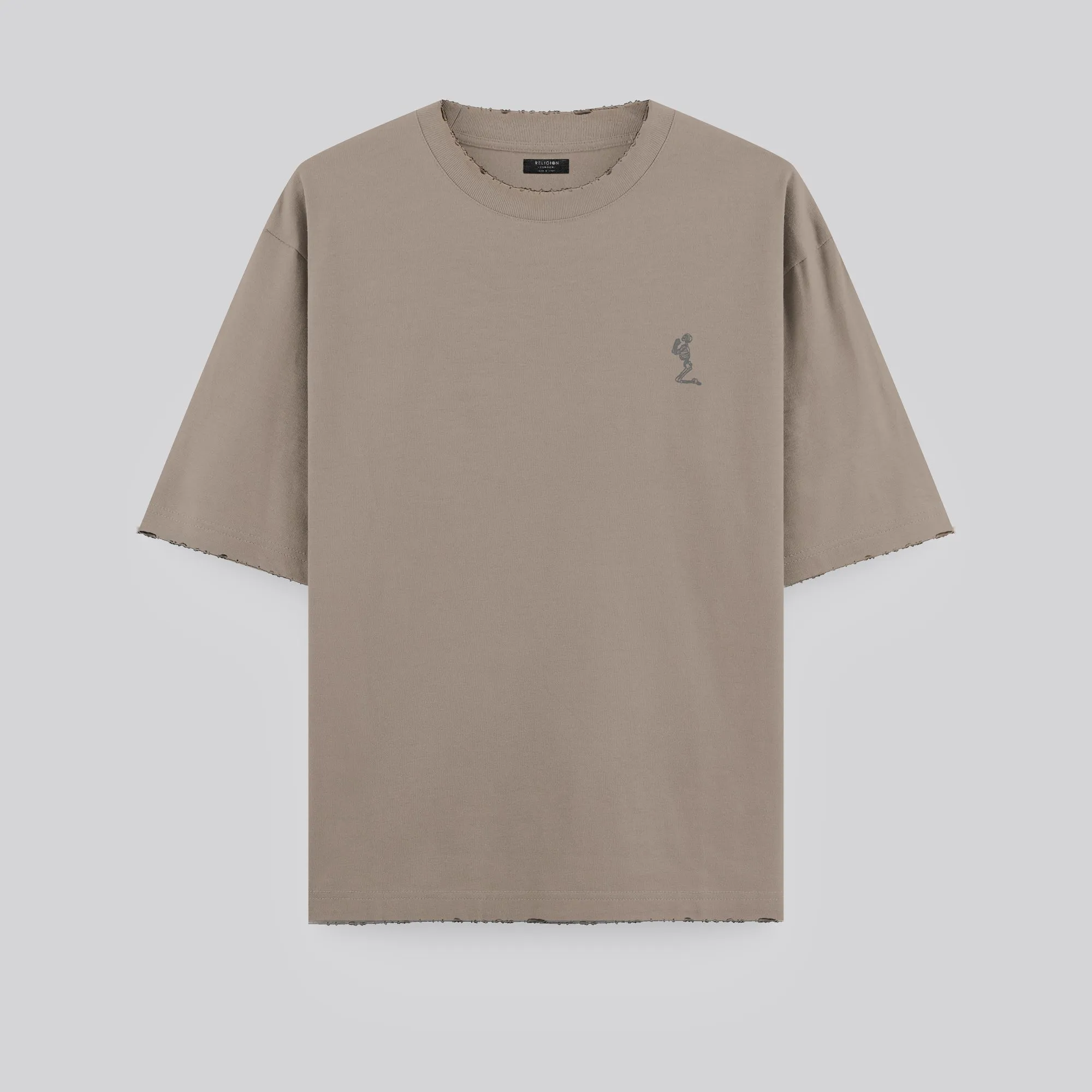 BATTLE DISTRESSED T-SHIRT FAWN