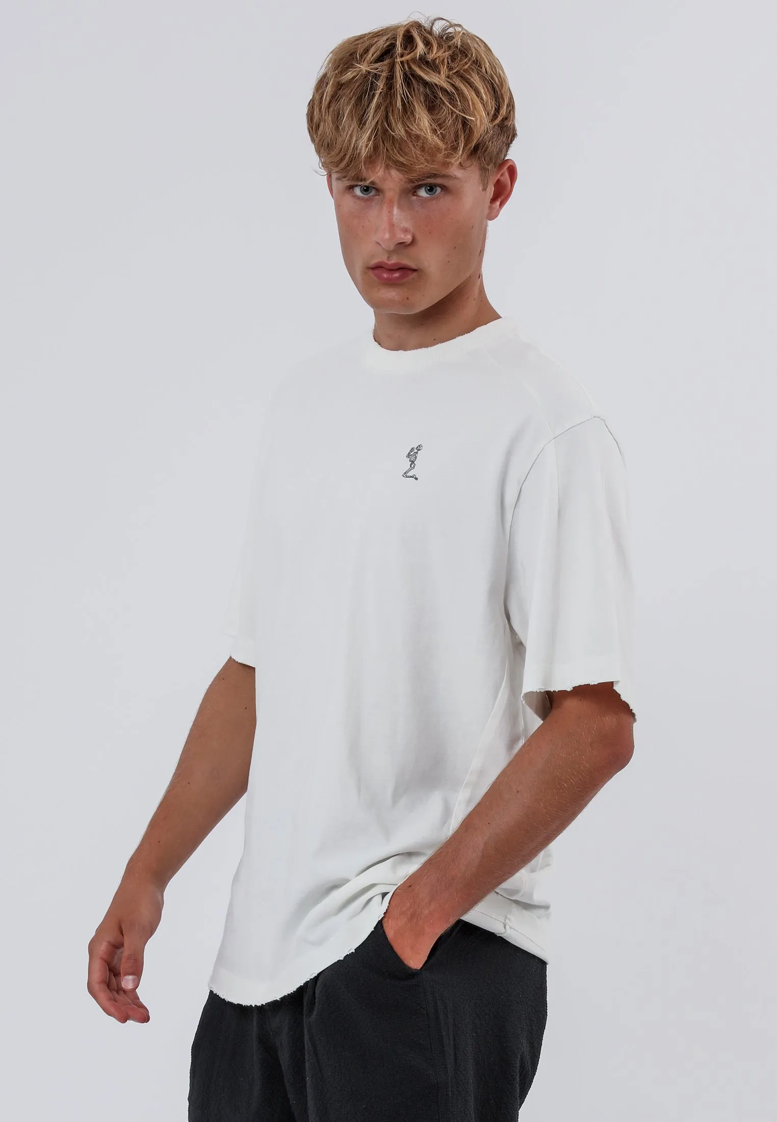 BATTLE DISTRESSED T-SHIRT OFF WHITE