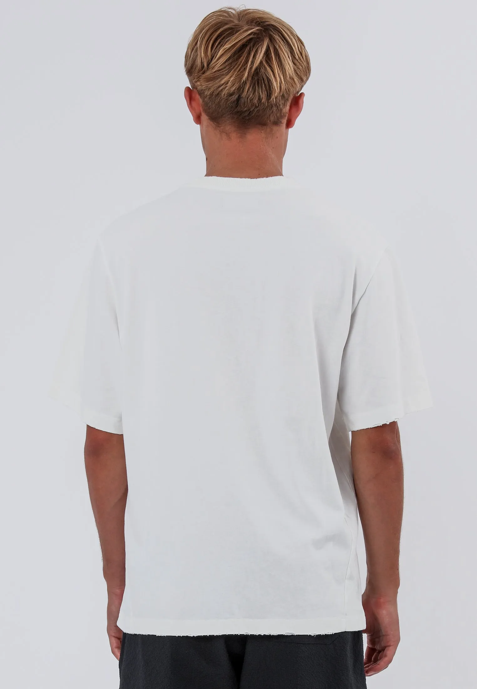 BATTLE DISTRESSED T-SHIRT OFF WHITE