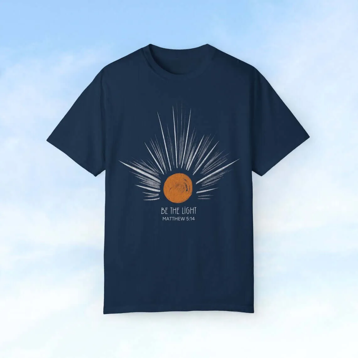 Be The Light Sunburst Christian Shirts Tees, Sun Rays Celestial Gift