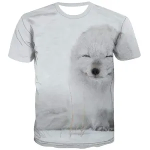 Bear T-shirt Men Russia Tshirts Casual Snow T-shirts 3d Hip Hop Tshirts Cool White Tshirts Novelty Short Sleeve Hip hop Men