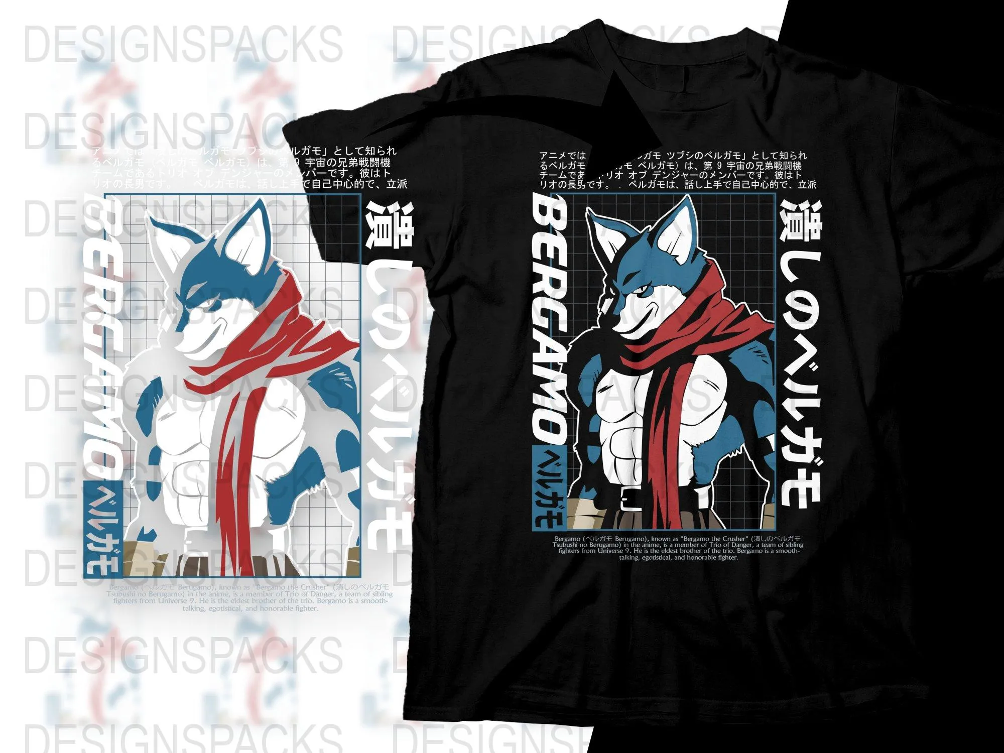 Bergamo the Crusher Anime Character Png Digital Download