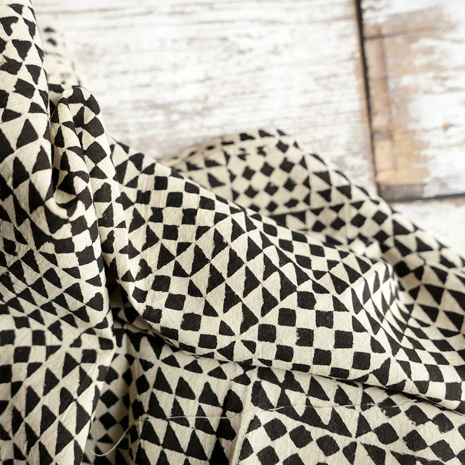 Block Print Patchwork Black