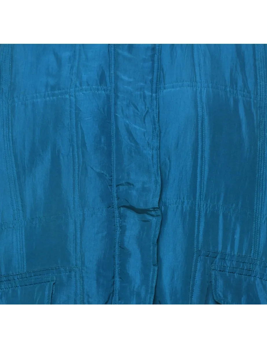 Blue Silk Shiny Metallic Jacket - L