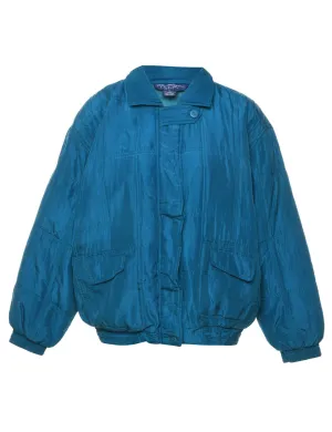 Blue Silk Shiny Metallic Jacket - L