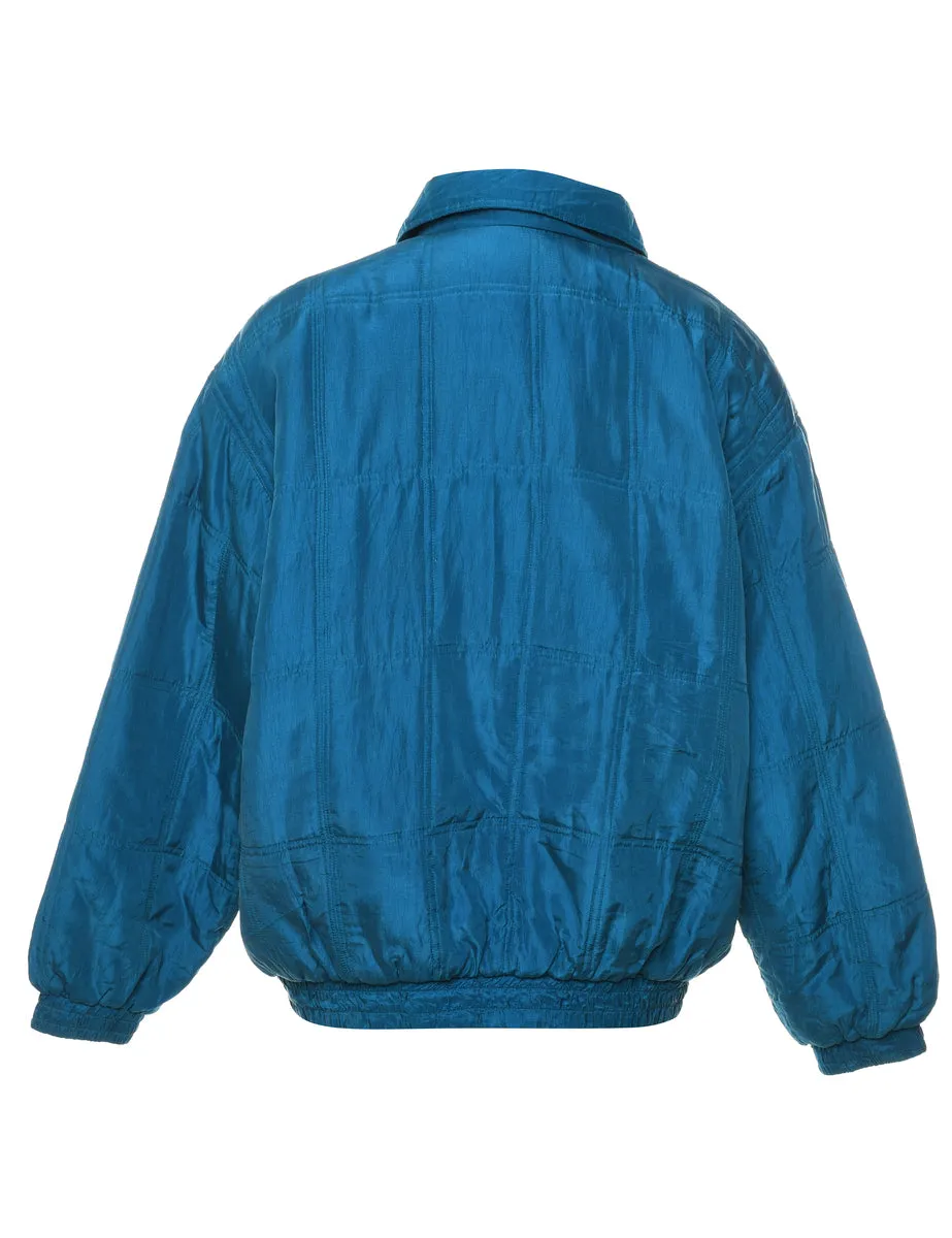 Blue Silk Shiny Metallic Jacket - L