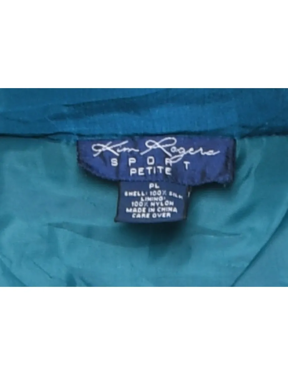 Blue Silk Shiny Metallic Jacket - L