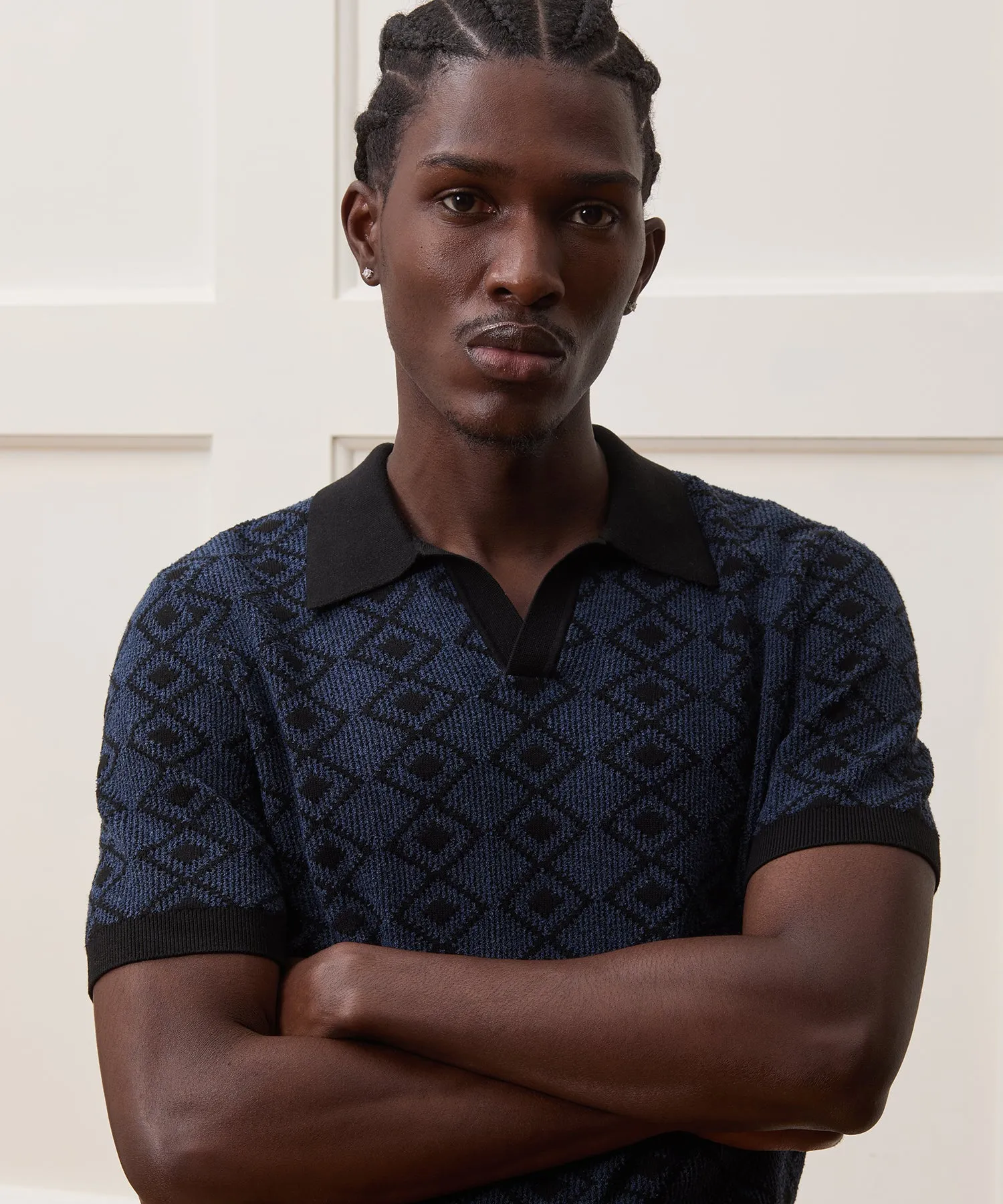 Boucle Diamond Montauk Sweater Polo