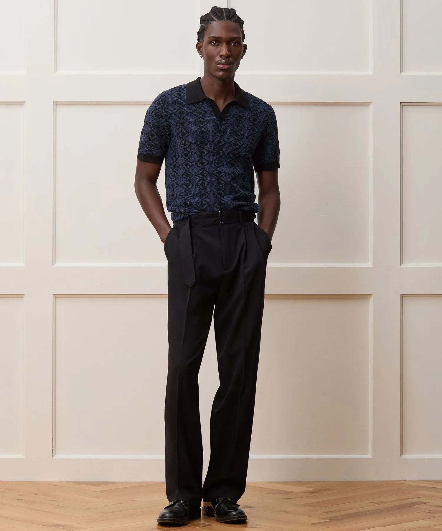 Boucle Diamond Montauk Sweater Polo
