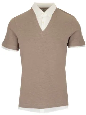 Brunello Cucinelli V-Neck Layered T-Shirt