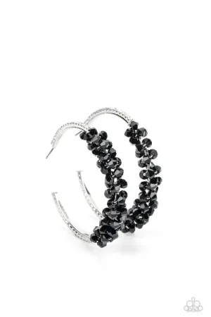 Bubble-Bursting Bling - Black Earrings