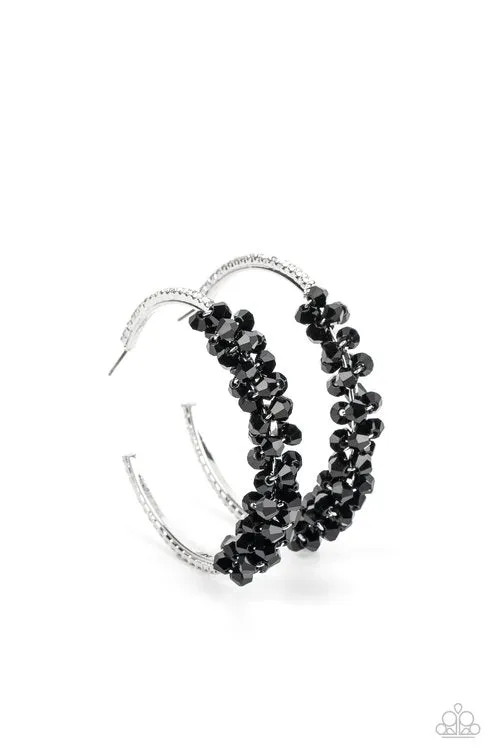 Bubble-Bursting Bling - Black Earrings