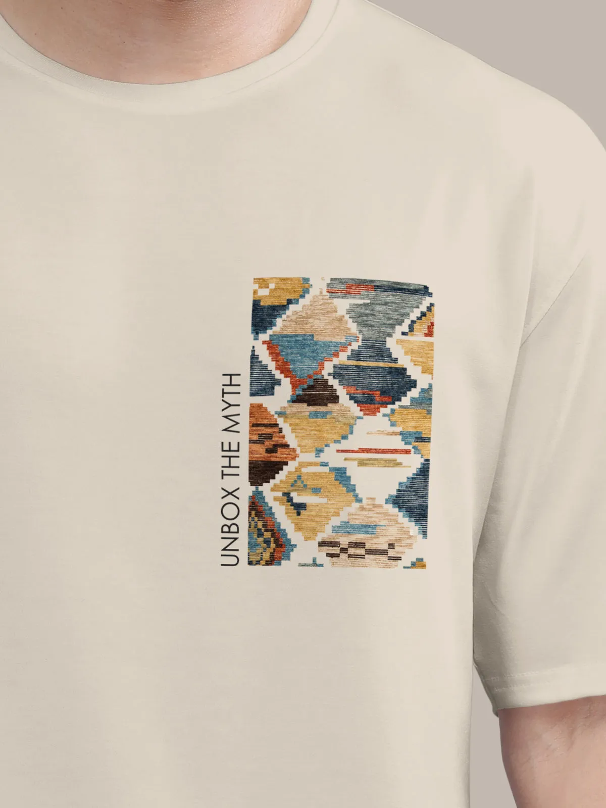 BULLMER Trendy Printed Oversized Round Neck T-shirt for men