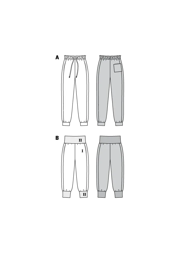 Burda Pattern 6317 Misses' jogging pull on pant
